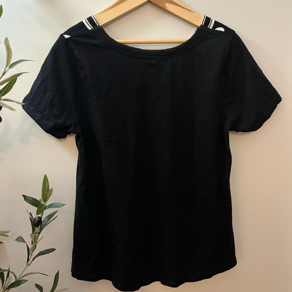 Anthropologie Akemi + Kin Black White Polka Dot Sherburne Top - Picture 6 of 8